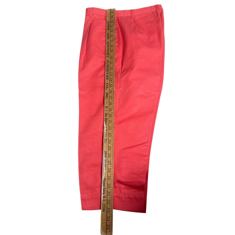 Mountain Lake Coral Pleated Chino Capri Pants Womens 12 High Rise Cotton Tapered